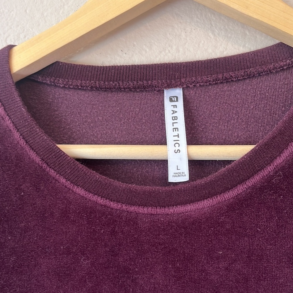 Fabletics crewneck sweater velour purple size large - Picture 6 of 11